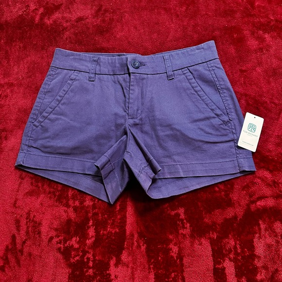 Tori Richard Pants - Tori Richard Sandi Denim Twill Shorts Navy Blue Pineapple Logo Size 2 NEW